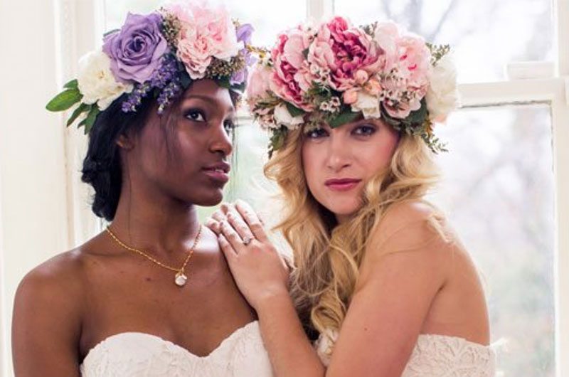 Big Floral Crowns With Robert Bullock Ball Gowns