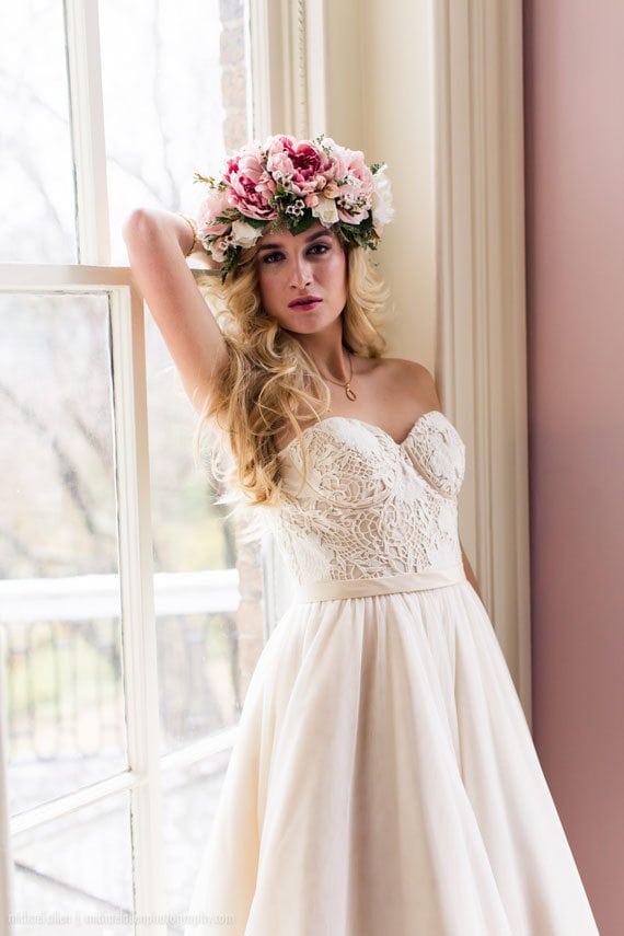 floral crown, robert bullock, wedding, wedding dress, fashion, bridal fashion, white dress, lace dress, strapless dress, flowers, wedding blog, southern bride, southern bride blog, southern wedding 