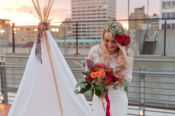 Memphis Wedding, Memphis, Wedding, Bride, Lian Carlo, Wedding dress, wedding gown, southern bride, Fall inspired, Bridal portraits, boho bride, boho wedding, rooftop wedding, downtown wedding, southern bride, southern wedding, thanks giving, fall wedding, autumn wedding 