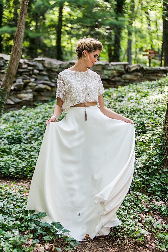 Sarah Seven, Wedding Gown, Two-Piece, Elegant, Southern Bride