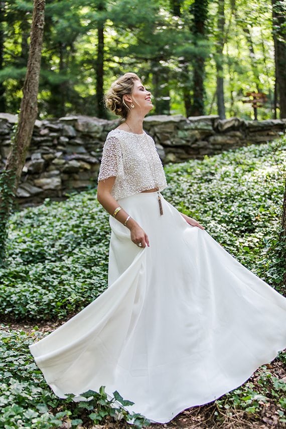 Sarah Seven, Wedding Gown, Two-Piece, Elegant, Southern Bride