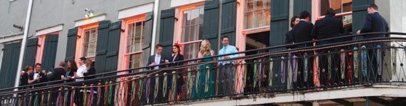 Bourbon Cowboy, New Orleans, French, Balcony, Bourbon Street, Southern Bride, Wedding