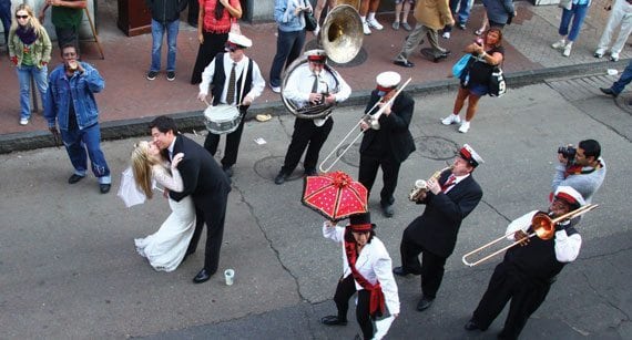 Bourbon Cowboy, New Orleans, French, Balcony, Bourbon Street, Southern Bride, Wedding