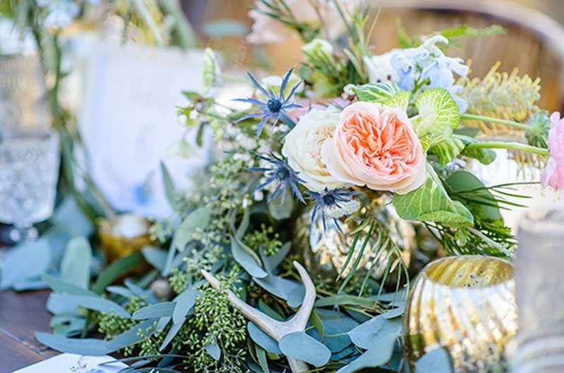 Antler Inspired Wedding Flowers