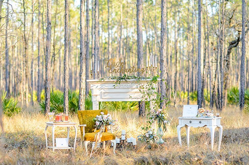 Antler Inspired Wedding Ceremony Decor