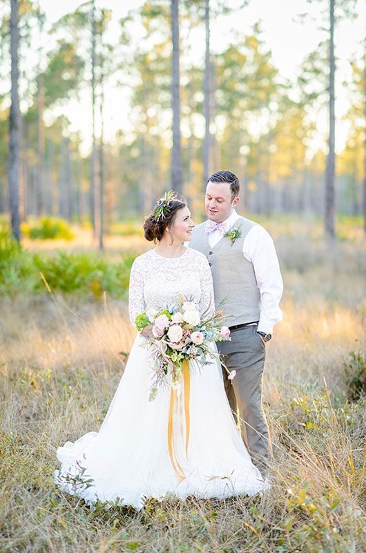 Antler Inspired Bride and Groom