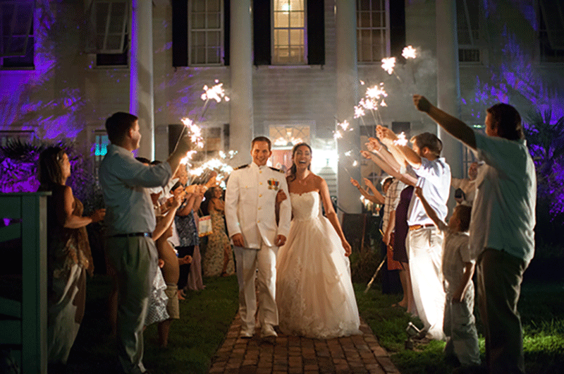 Anchors Away DIY Military Wedding-exit