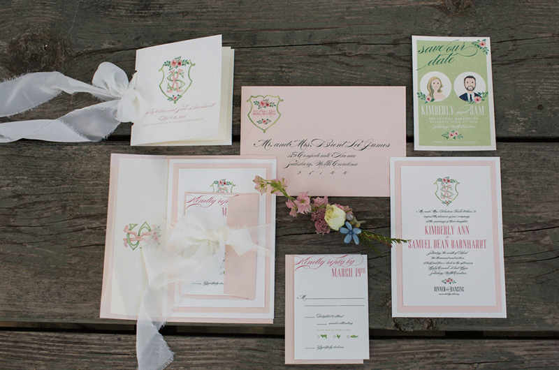 Sweet North Carolina Wedding-invitations