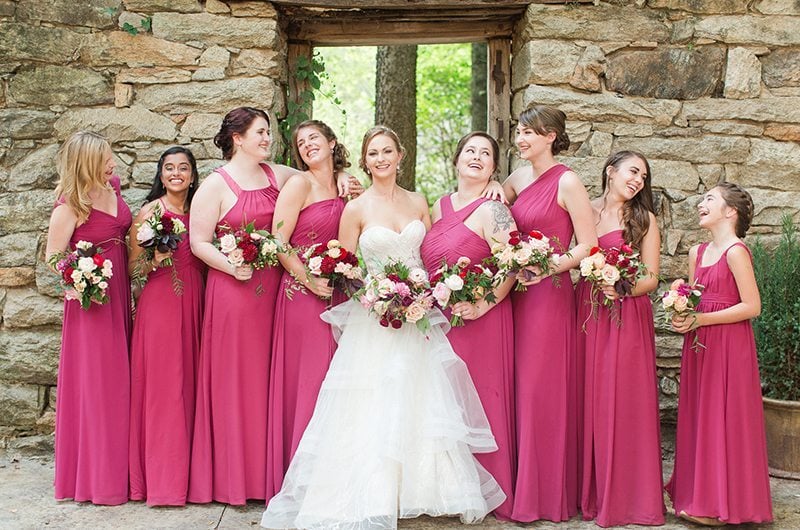 deep rose bridesmaid dresses