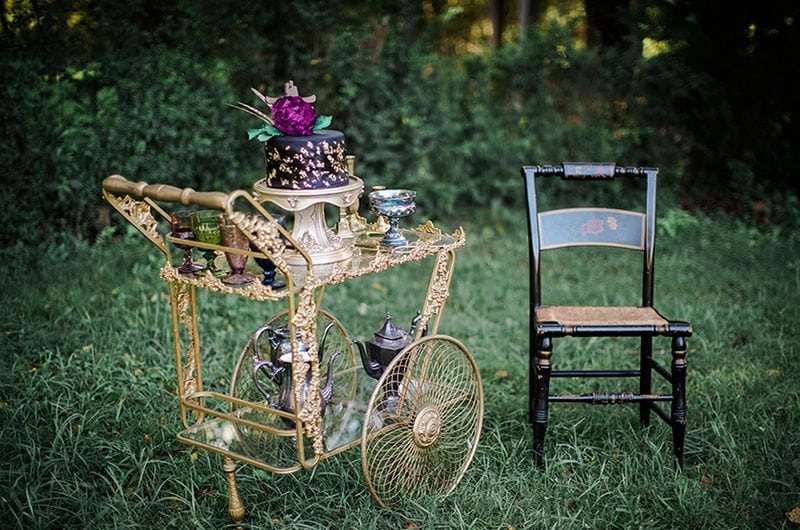 fall_jewel_tones-cart_chair_cake