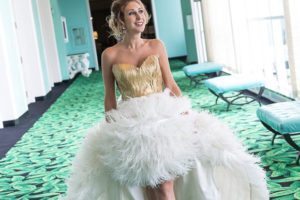 Kelly_Featanini’s_Fun_Feathery_Gown-Walking_Down_Green_Carpet