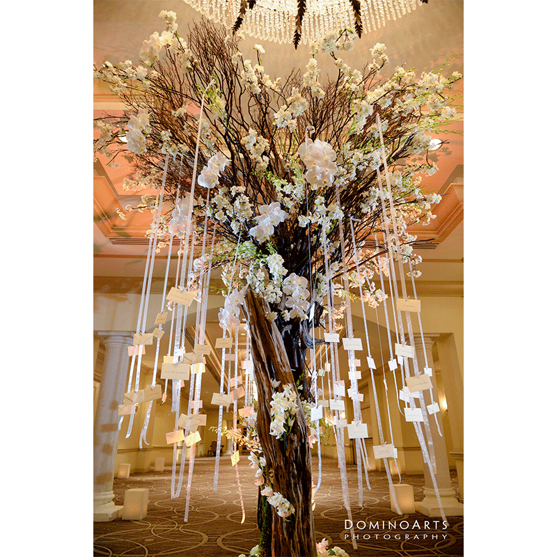 Events by Elle Inc beautiful white floral tree centerpiece
