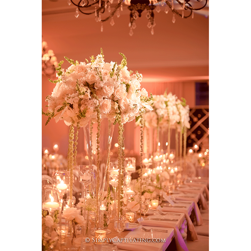 Events by Elle Inc grand white floral centerpieces