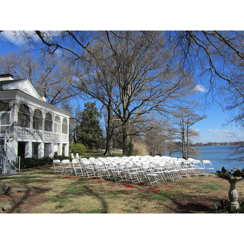 Snowden house Wedding ceremony seating outdoors