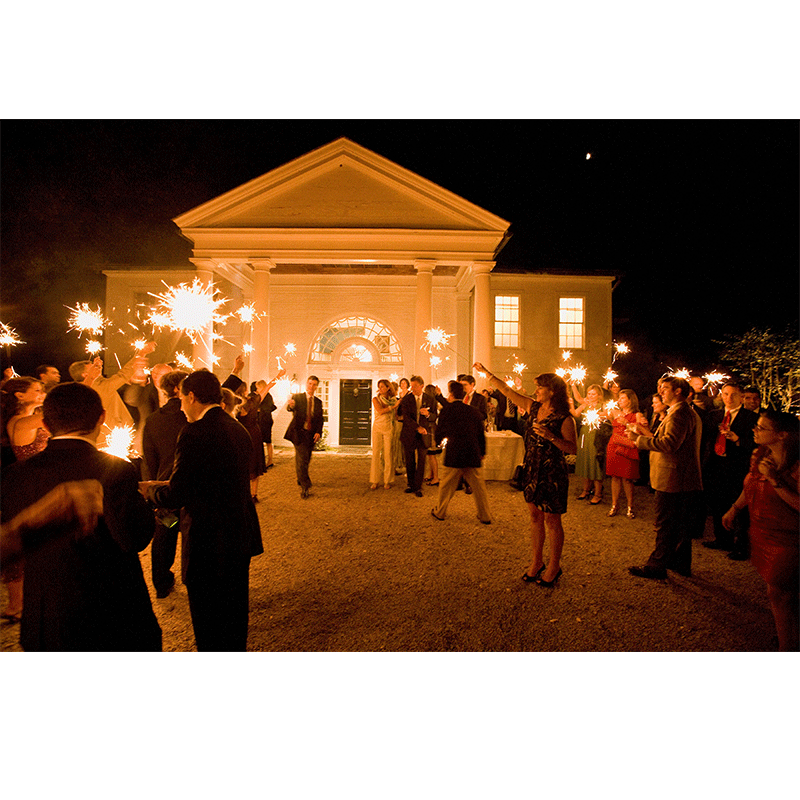 Snowden house Wedding Exit Sparklers night shot