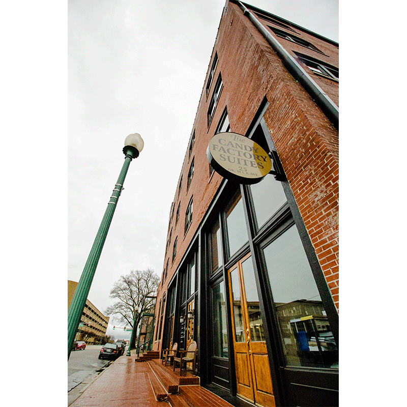 The Candy Factory Suites outside low angle