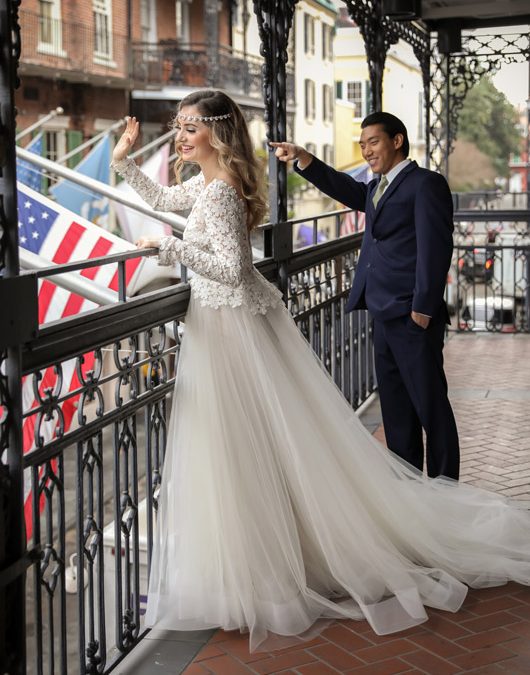 Trendy_Long_Sleeve_Tara_Keely_Wedding_Gown-waving