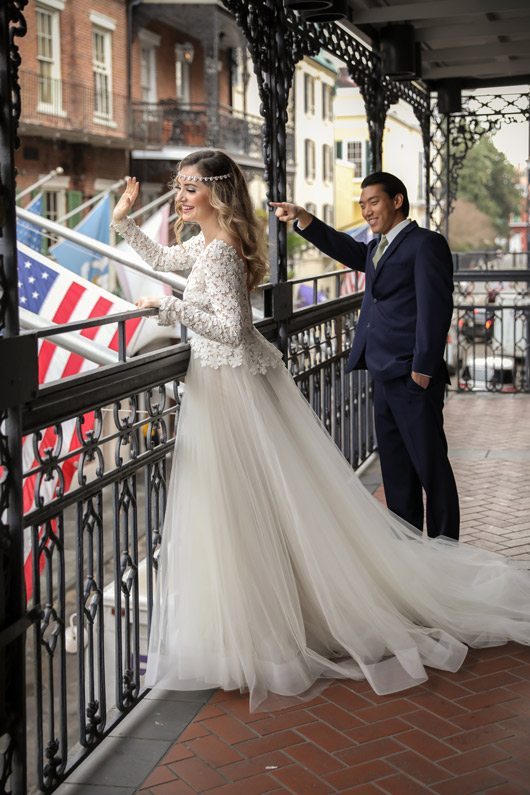 Trendy_Long_Sleeve_Tara_Keely_Wedding_Gown-waving