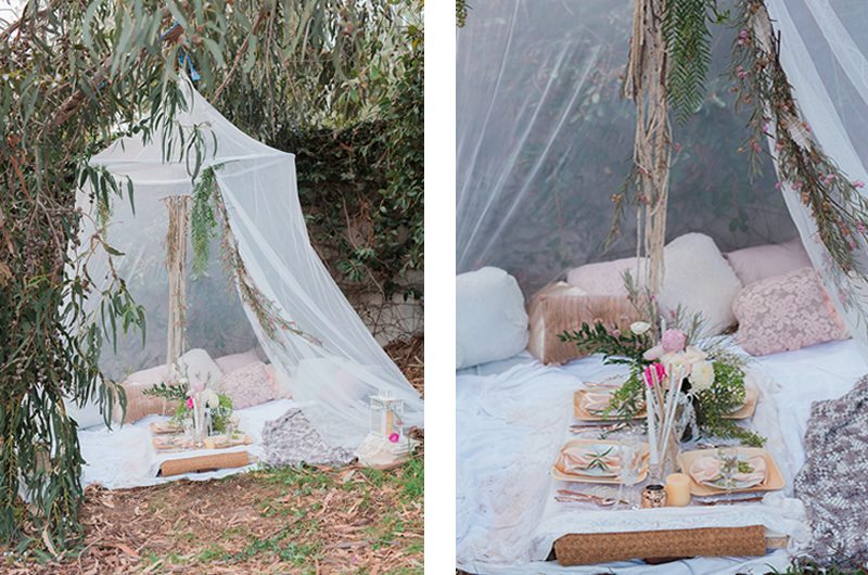 Boho_Chic_Wedding_Inspiration-Tipi_Picnic_Setting_Collage