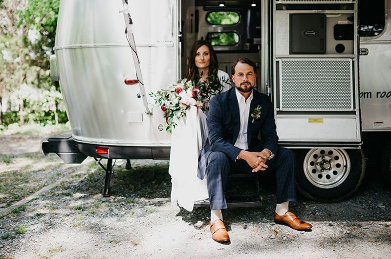 Maroon Inspiration Bride And Groom Sitting Landscape