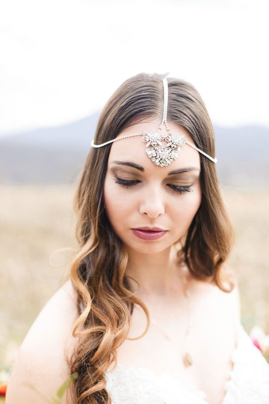 Outdoor_wedding_with_pops_of_color-bride_wearing_headpiece