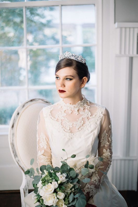 Vintage_Winter_Bridal-bride_looking_at_window