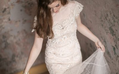 Beaded Sheath Wedding Gown by Heidi Elnora