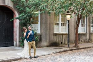 French_Boho-bride_and_groom_standing_in_street