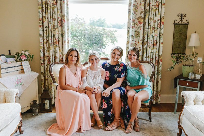 Southern Luncheon Bridal Party Smiling