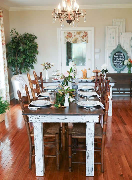Southern Luncheon Set Wooden Table