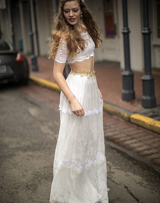 Grace Loves Lace Bride Wearing Gown On Street