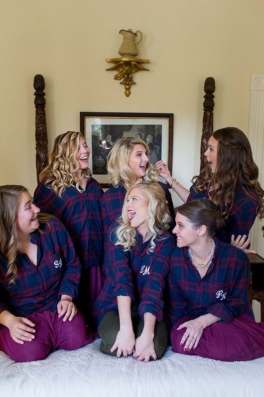 Halloween Wedding Bridal Party In Plaid