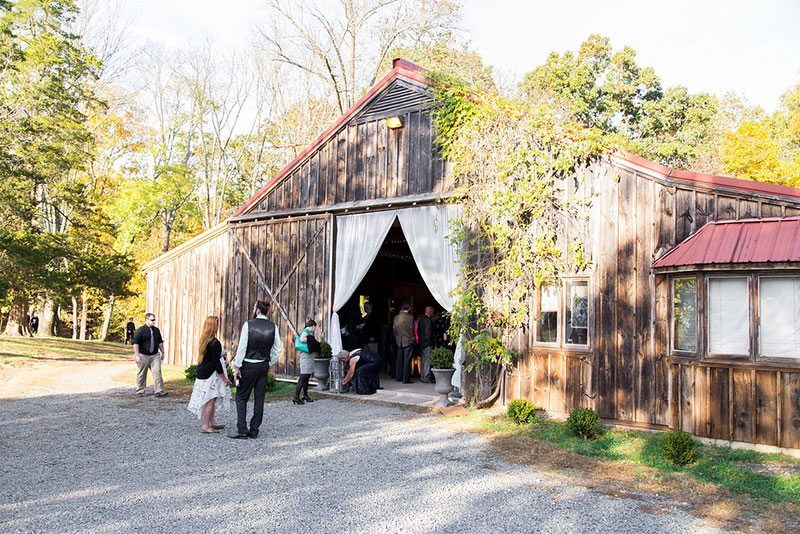 Halloween Wedding Wooden Barn Reception Area