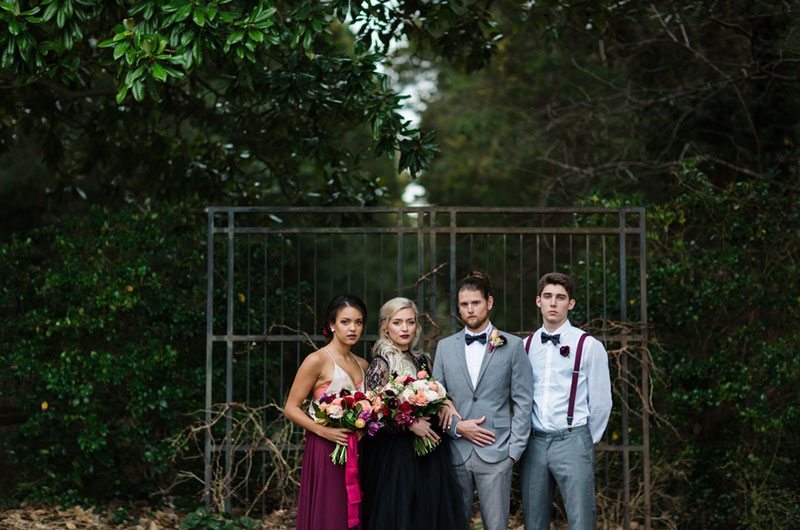 Mastrangelo Bridal Party In Front Of Old Gate