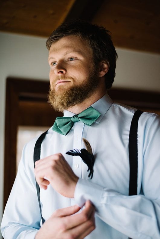 Modern Boho Groom With Feather