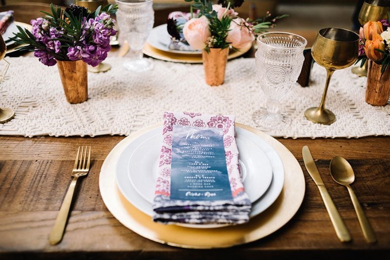  Modern Boho Place Setting At Reception