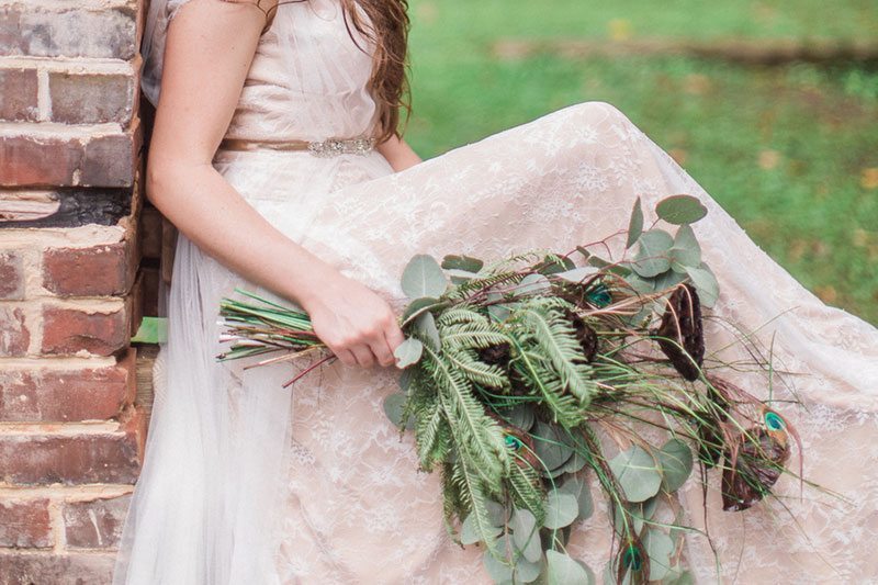 Rain Over Atlanta Bride Holding Flowers