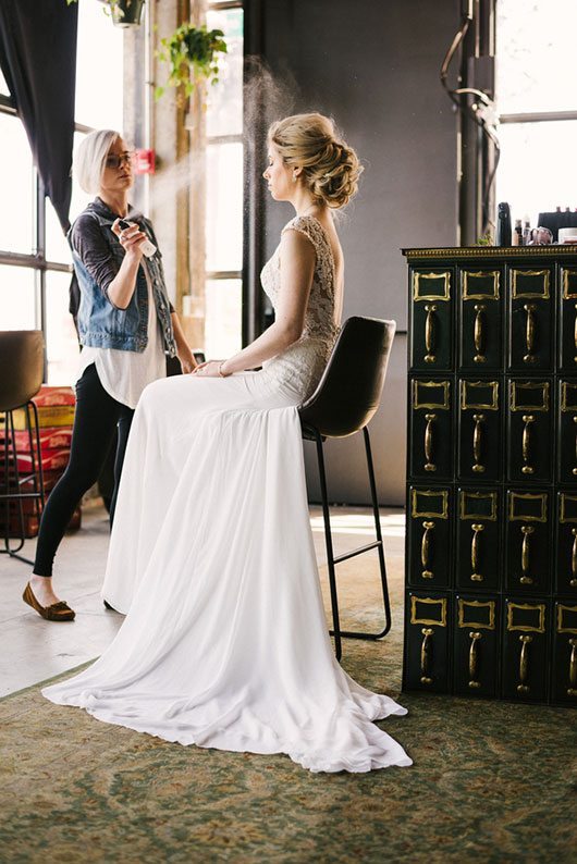 Restoratives Wedding Bride Getting Hair Done