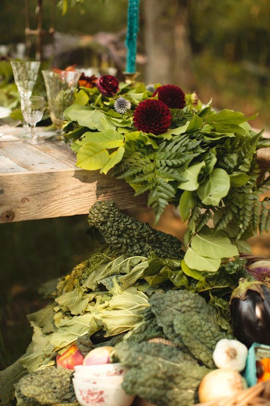 Snoqualmie Falls Flowers And Veggies On Table