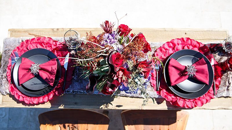 Vampire Wedding Overhead View Of Table