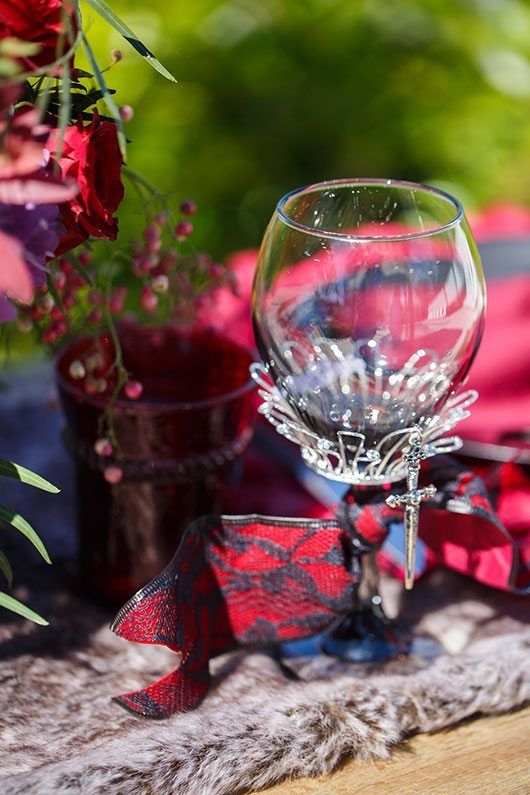Vampire Wedding Wine Glass With Cross