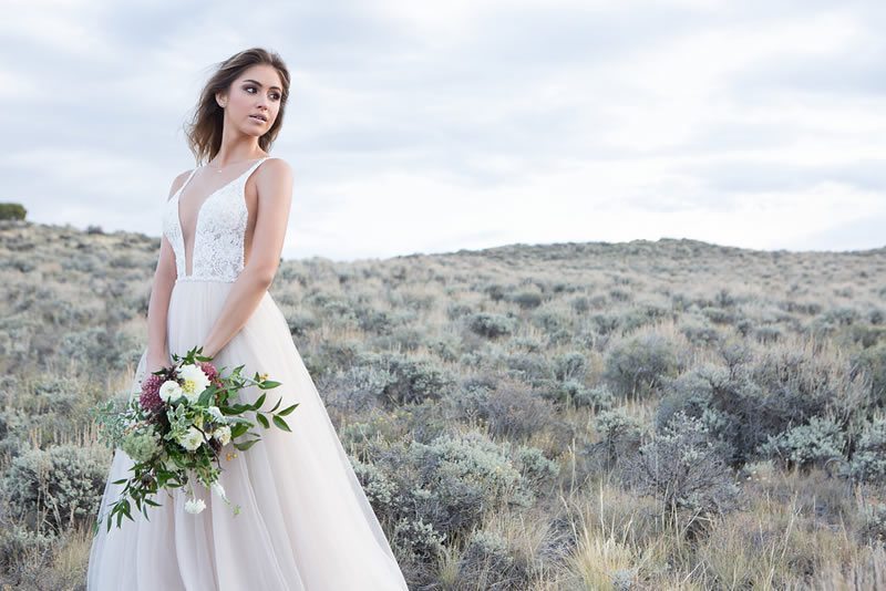 Allure Bridals Latest Collection Wilderly Lookbook Bride In Front Of Valley