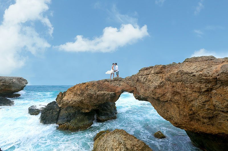 Aruba Couple Kissing By Water