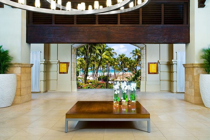 Aruba Lobby With Flowers