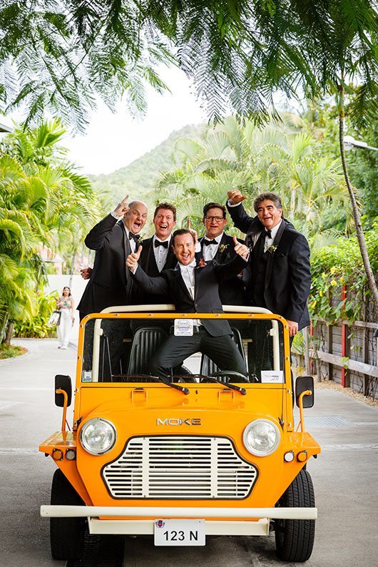Busch Wedding Groomsmen In Yellow Car