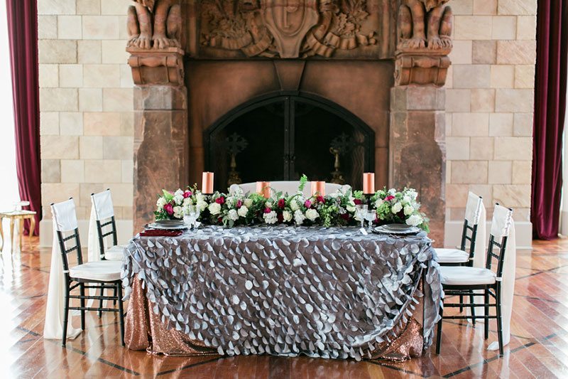 Chic And Modern Table In Front Of Fire Place