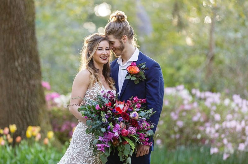 Enchanted Bride And Groom Standing