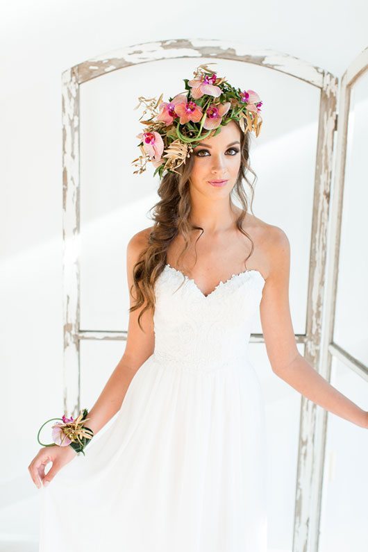 Enchanted Bride With White Backdrop