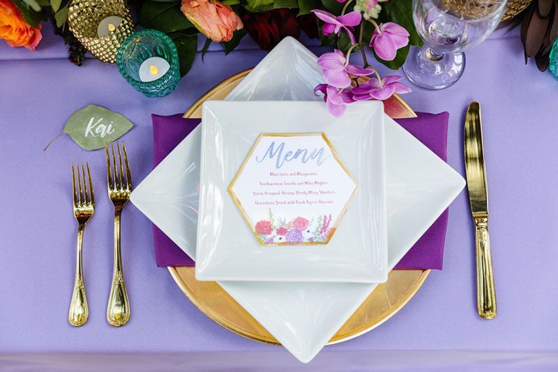 Enchanted Set Table With A Menu