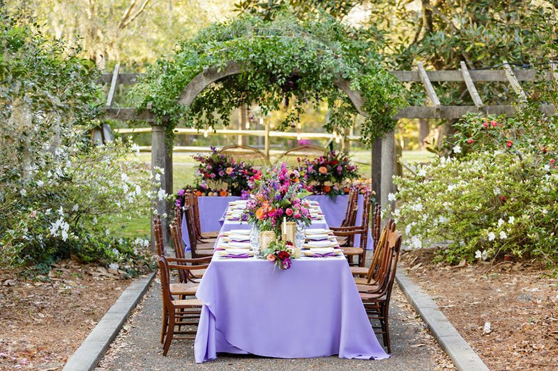 Enchanted Table With Purple Table Cloth